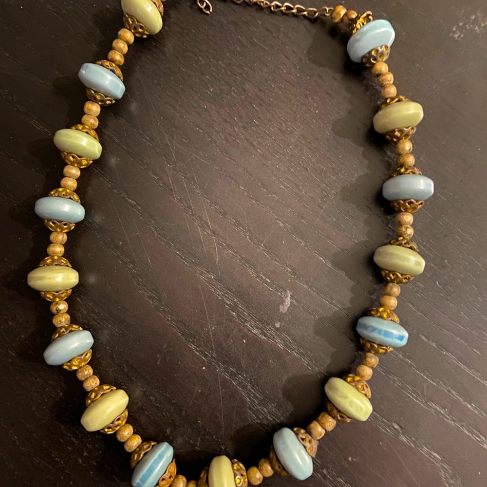 Blue and green vintage necklace